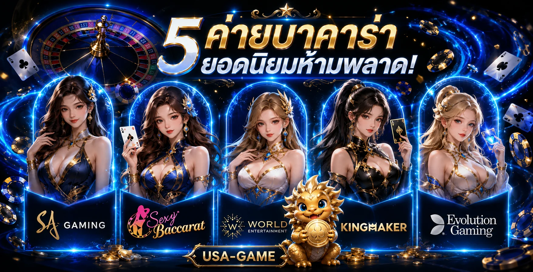 แบนเนอร์ USA-GAME บาคาร่าออนไลน์ห้าค่ายยอดนิยม